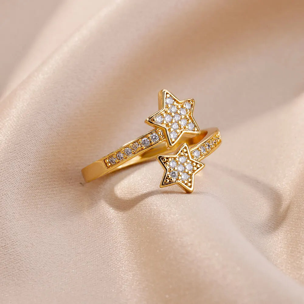 Zircon Double Star Ring