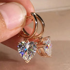 Zircon Heart Hoop Earrings