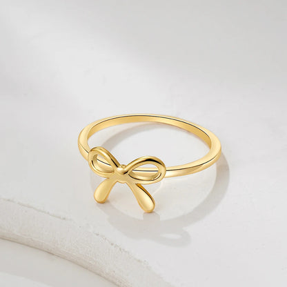 Miniature Gold Bow Ring