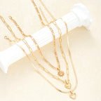 3 PCS Boho Heart Pendant Necklace Set