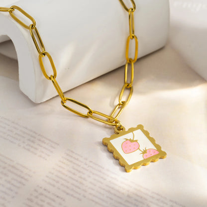 Whimsical Fruit Charm Necklace