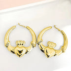 Heart Crown Hoop Earrings