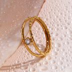 Double Layer Rhinestone Ring