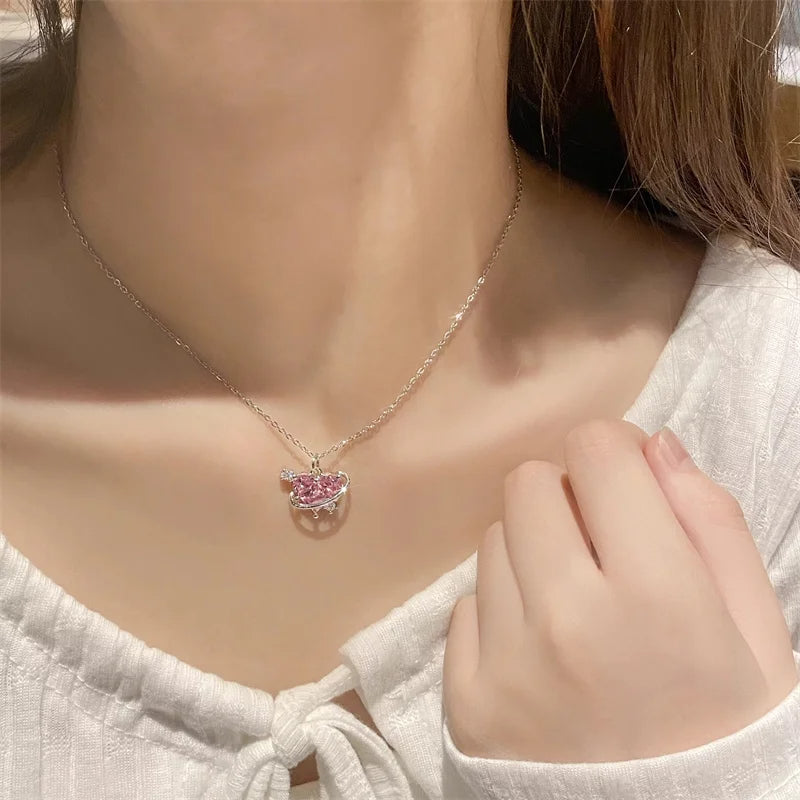 Planet Heart Arrow Necklace