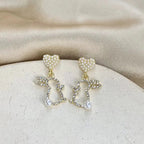 Crystal Hollow Rabbit Earrings