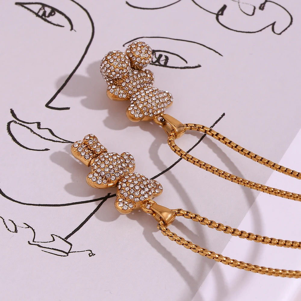 Studded Bear Necklace