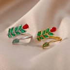 Zircon Flower Leaf Ring