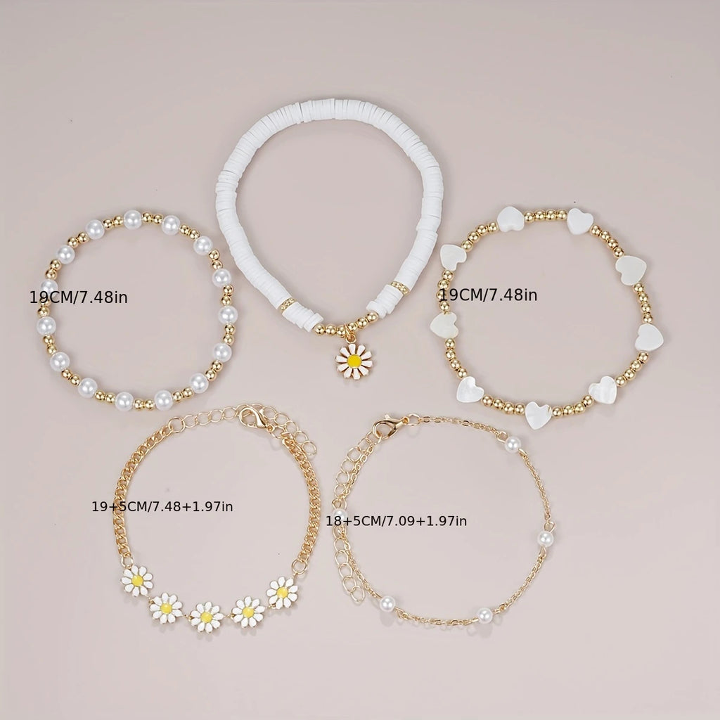 5 PCS Daisy Flower Bracelet