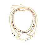 4 PCS Boho Crystal Tassel Choker Set
