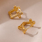 Cross Zircon Earrings