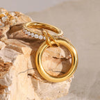 White Inlaid Zirconia Ring