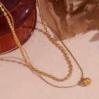 Double Layer Rice Bead Necklace