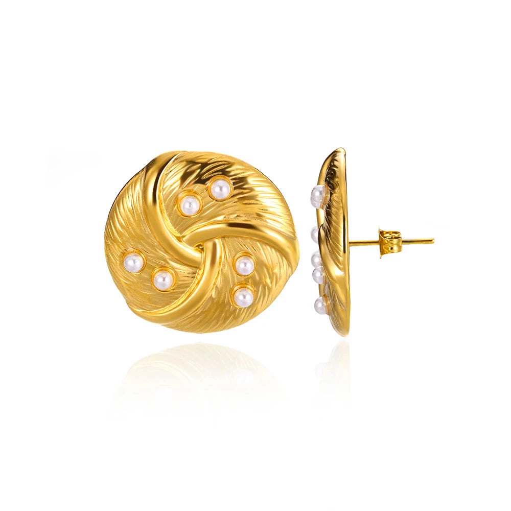 Round Pearl Earrings