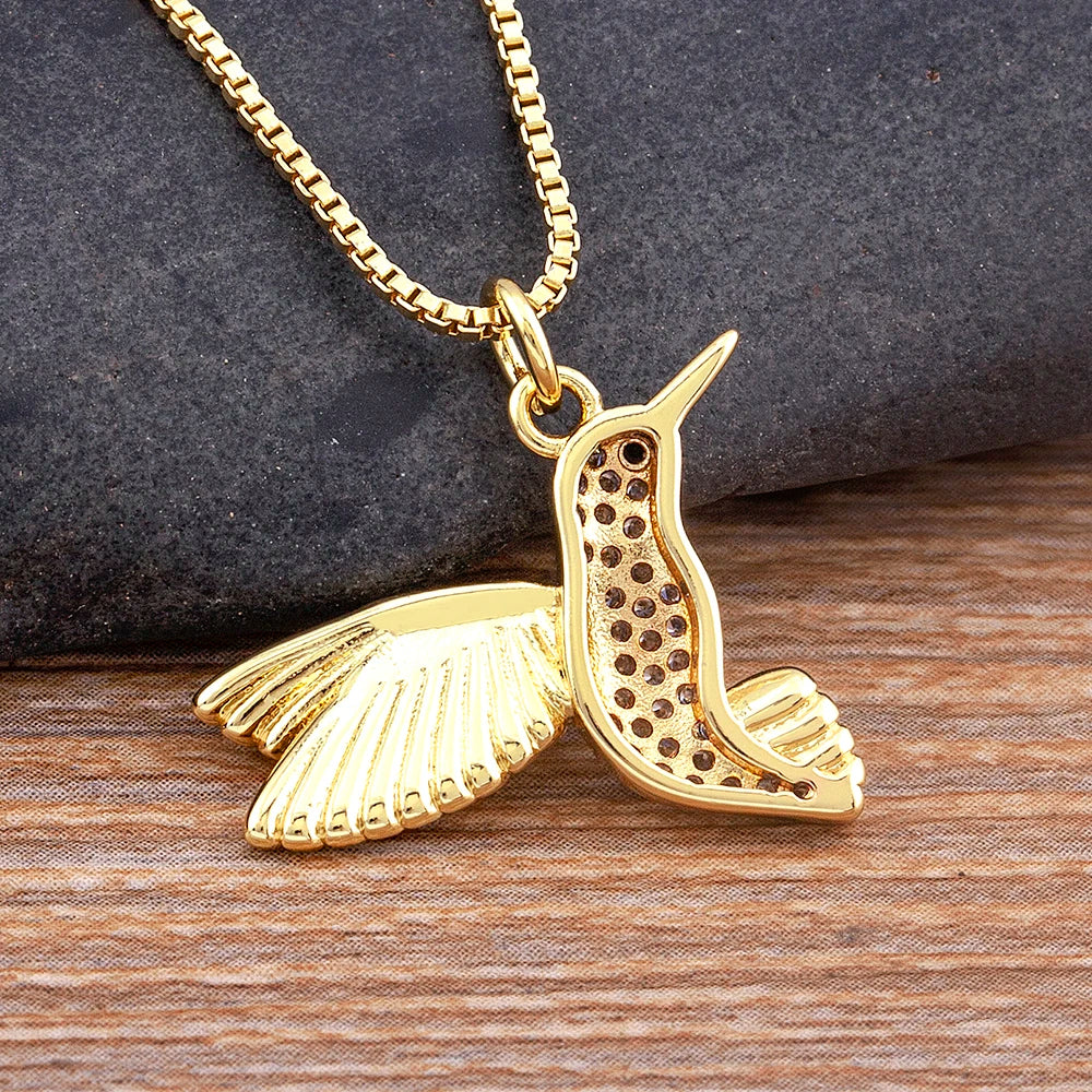 Gold Hummingbird Necklace