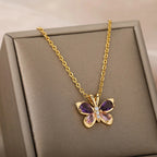 Zircon Butterfly Necklace