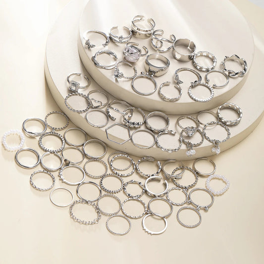 64 PCS Geometric Ring Set