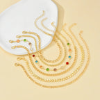 6 PCS Layered Chain Anklet Set