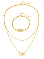 Interlocking Circle Necklace & Bracelet Set