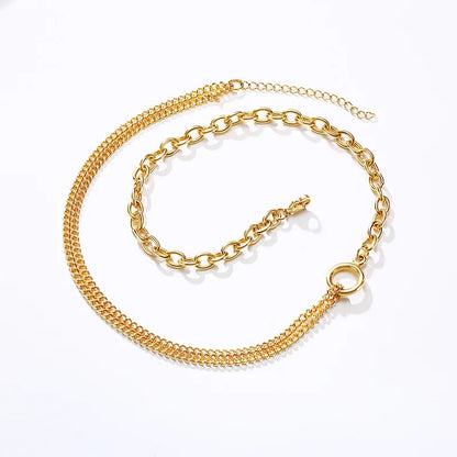 Double Chain Circle Necklace