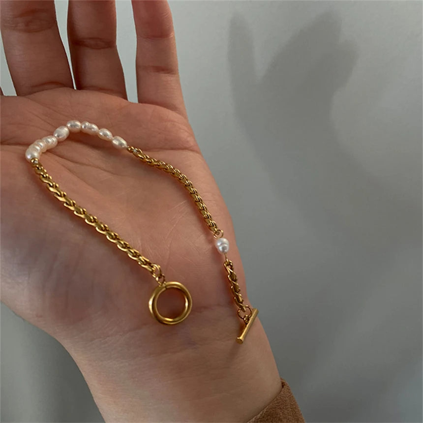 Pearl Buckle Chain Bracelet