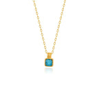 Gold Blue Zircon Jewelry Set