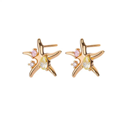 Zircon Starfish Earrings