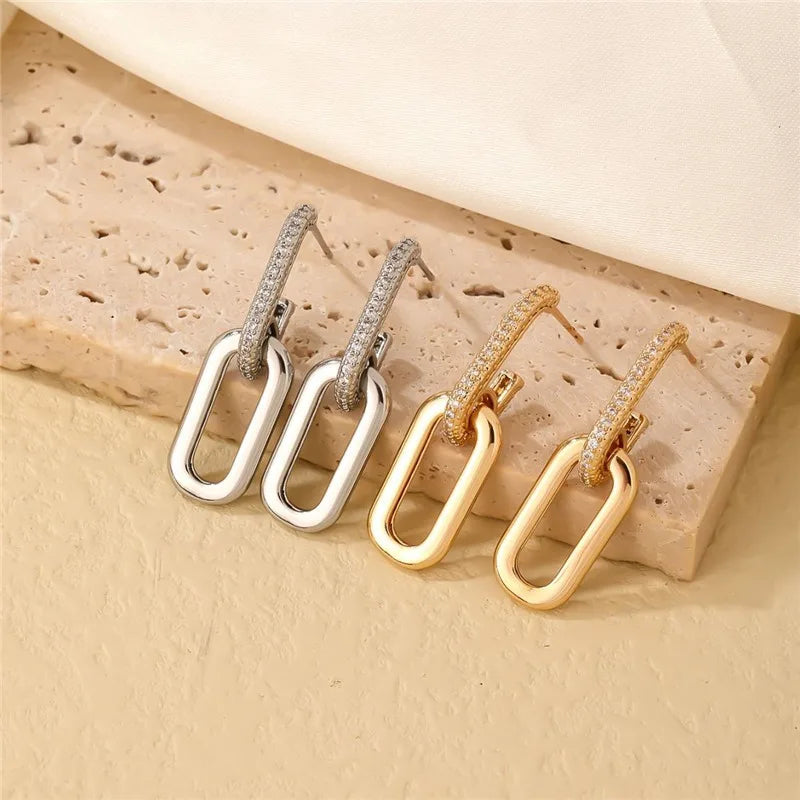 Double Loop Drop Earrings