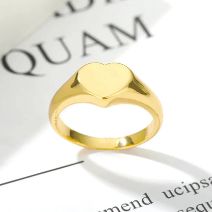 Minimal Couple Heart Ring