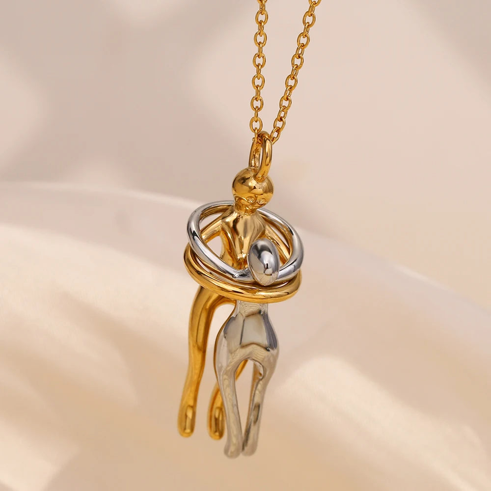 Couple Hug Necklace