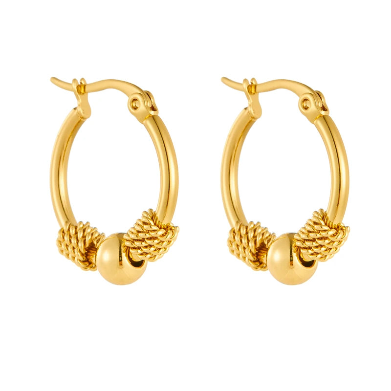 Hollow Woven Circular Earrings