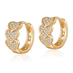 Triple Heart Hoop Earrings