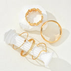 5 PCS Gold Knot Bangle Bracelet Set
