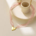 Crystal Beaded Love Necklace