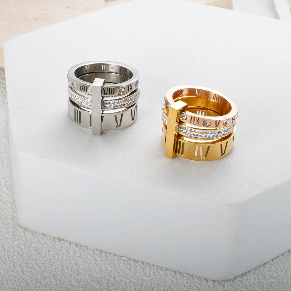 Rotatable Roman Numerals Ring