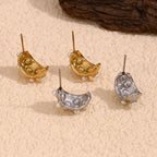 Pearl Crescent Moon Earrings