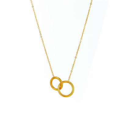 Golden Double Ring Necklace