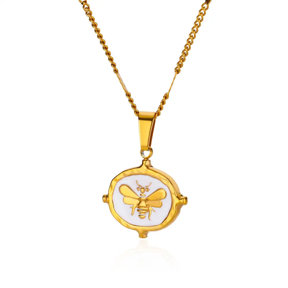 Oval Bee Necklace