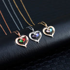 Custom Heart Birthstone Name Necklace