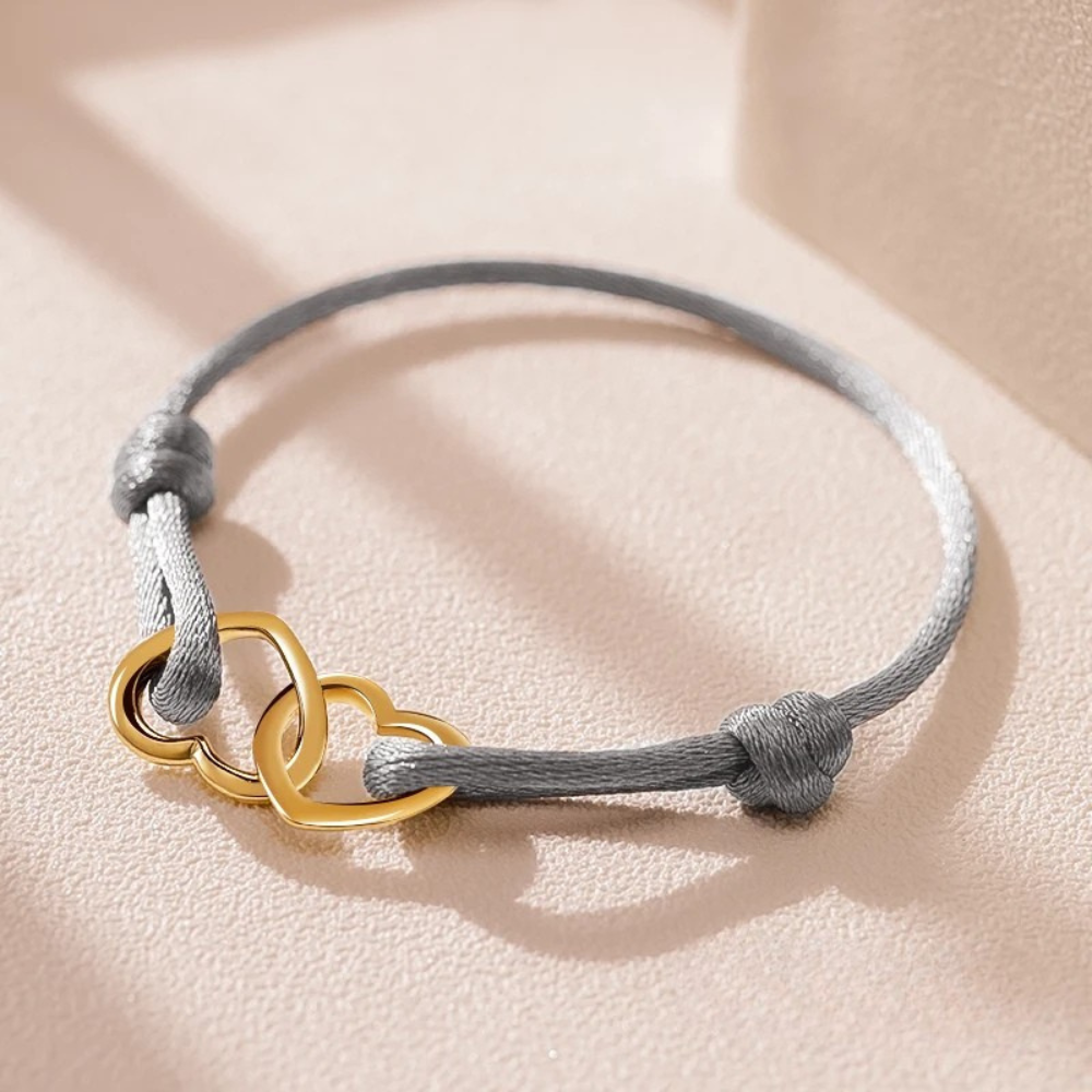Rope Intertwined Hearts Bracelet