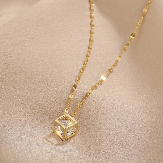 Hollow Square Necklace