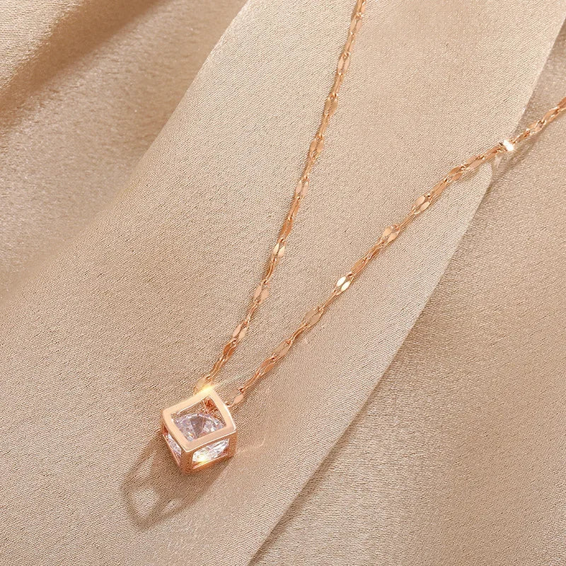 Hollow Square Necklace