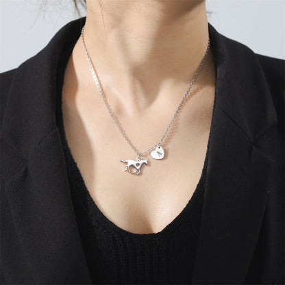 Horse Heart Initial Necklace
