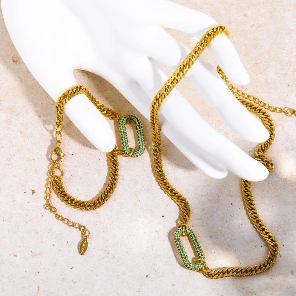 Paperclip Zirconia Necklace