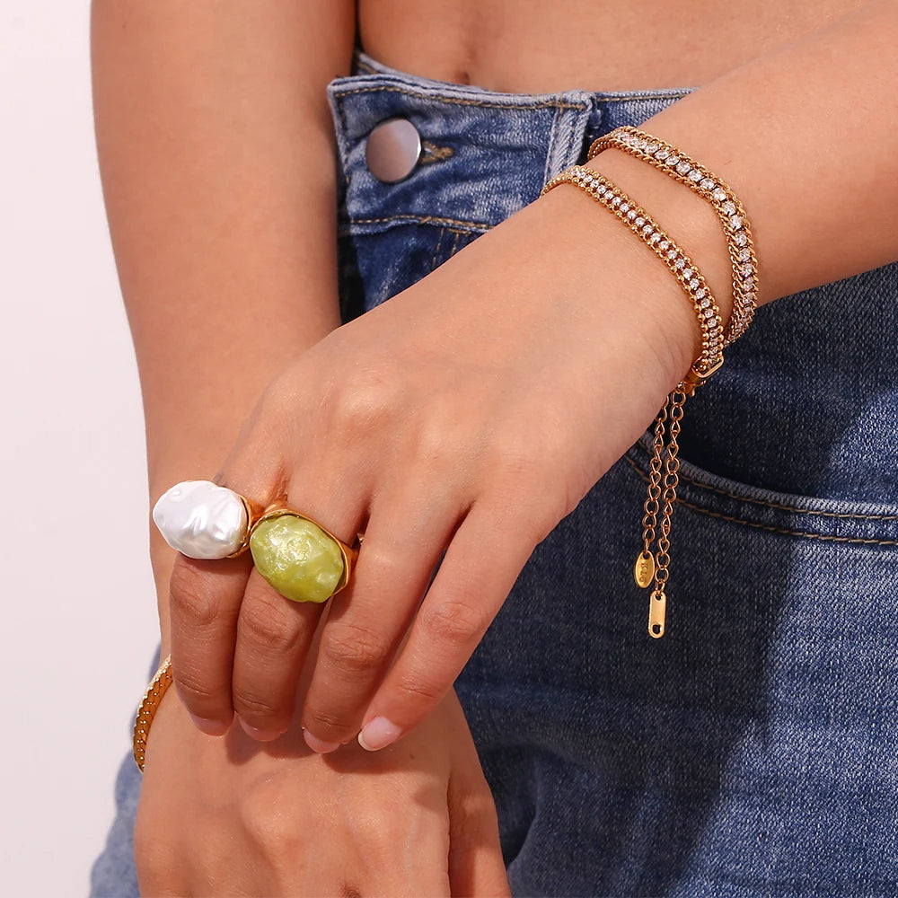 Trilayer Zircon Bracelet