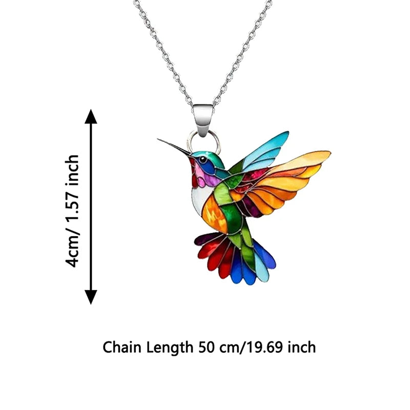Colorful Hummingbird Necklace