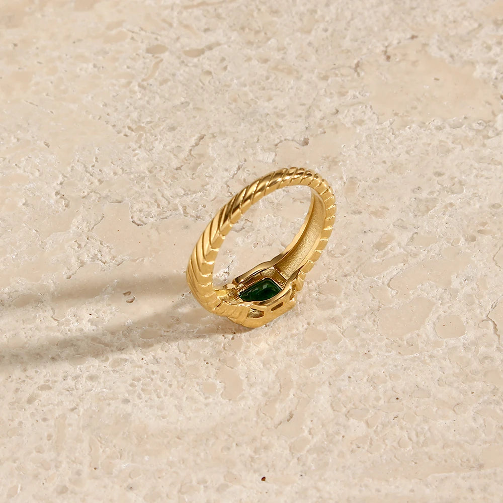 Thin Square Stone Ring