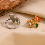 Colorful Flower Gemstone Ring