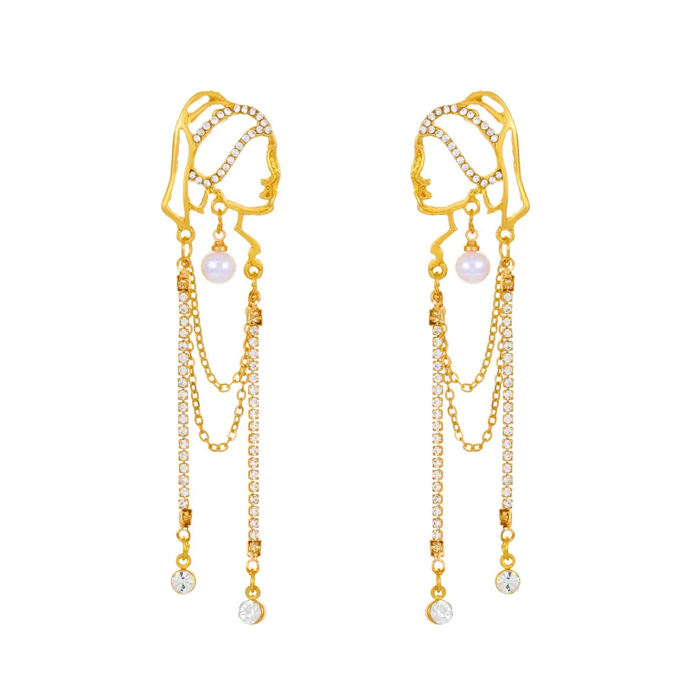 Unique Portrait Tassel Earrings