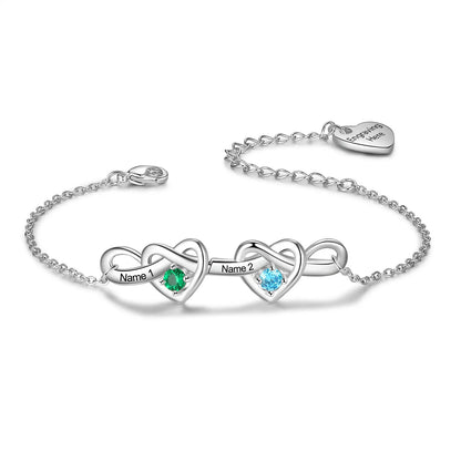 Personalized Knot Heart Bracelet