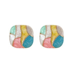 Colorful Geometric Stud Earrings
